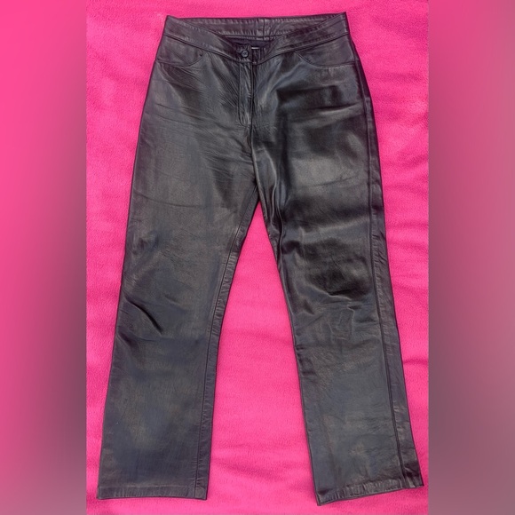 Shari’s Place Vintage Black Lambskin Leather Pants Womens Size 6 - Picture 1 of 12